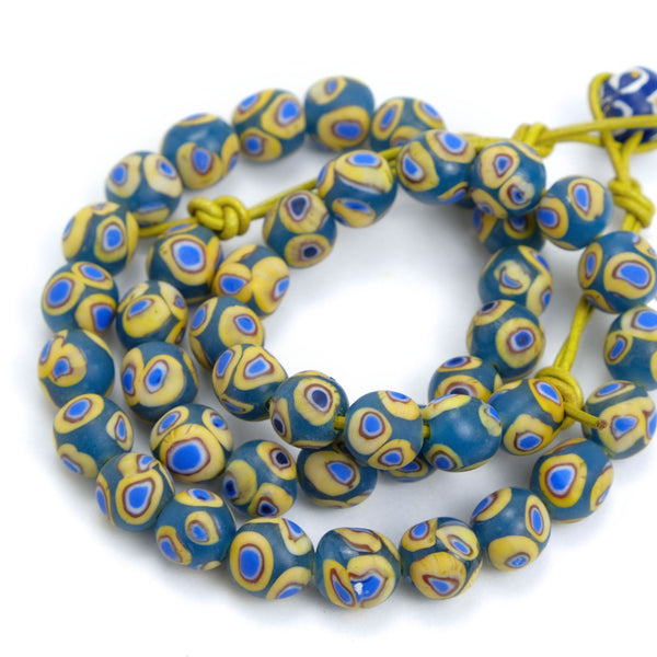Eye Beads Recycled Glass Strand #16