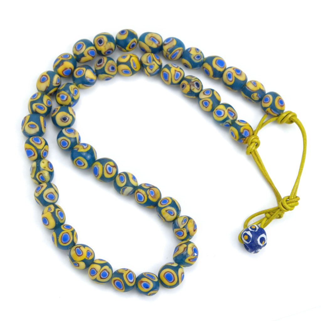 Eye Beads Recycled Glass Strand #16