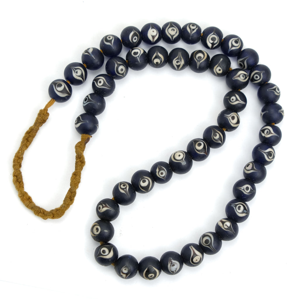 Eye Beads Recycled Glass Strand #26