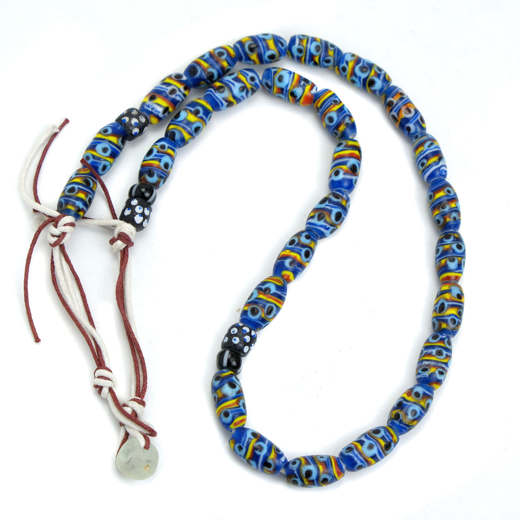 Eye Beads Recycled Glass Strand #27