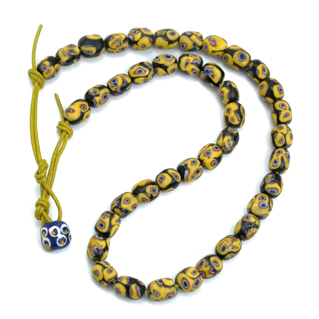 Eye Beads Fancy Recycled Glass Strand #29
