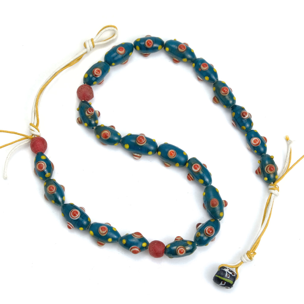 Eye Beads Recycled Glass Strand #39