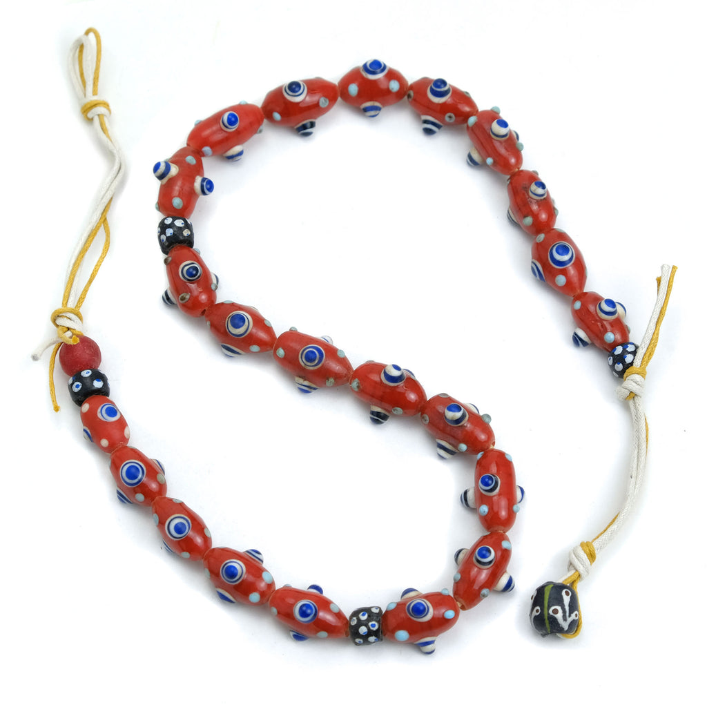 Eye Beads Recycled Glass Strand #40