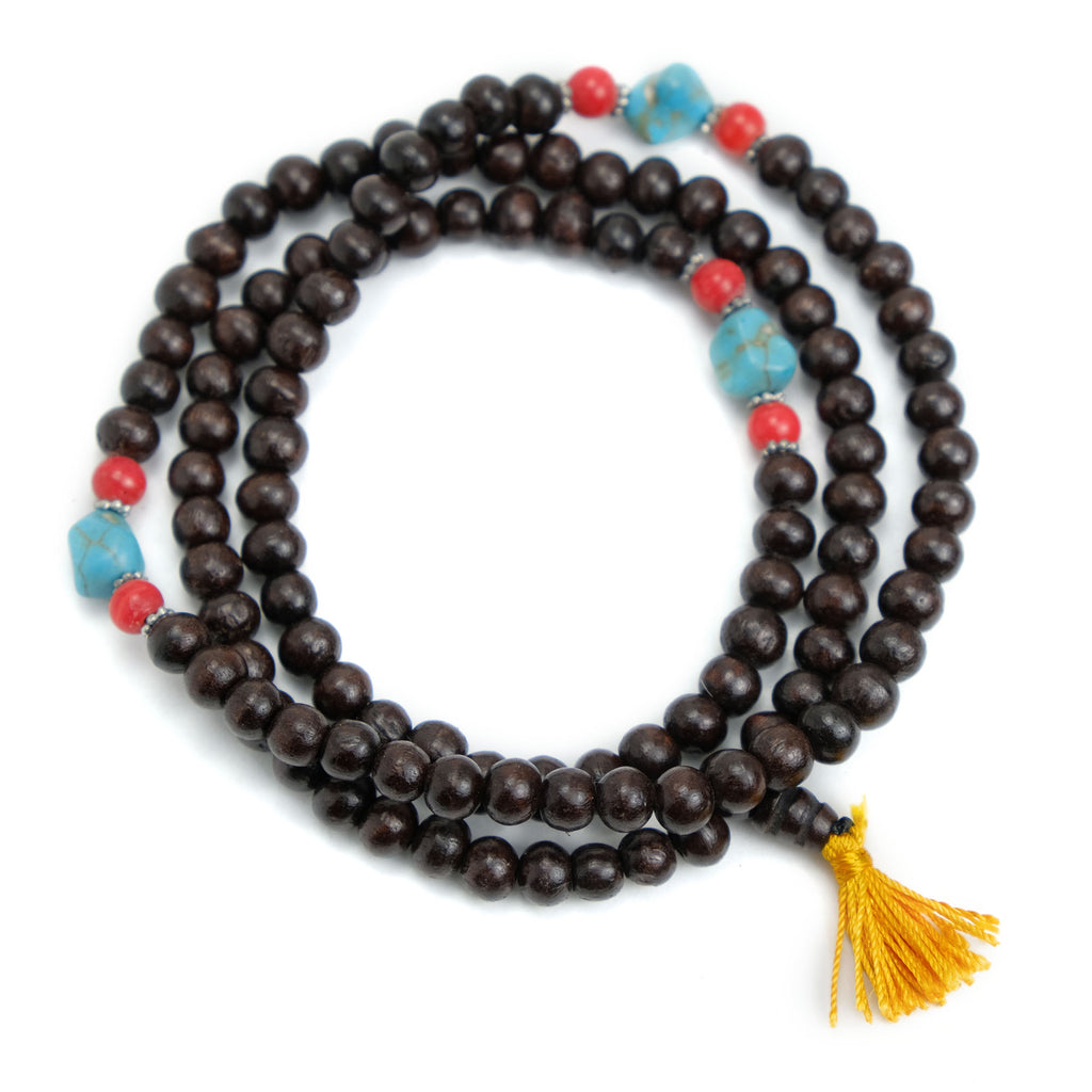 Pine Wood Mala 8mm with Spacers