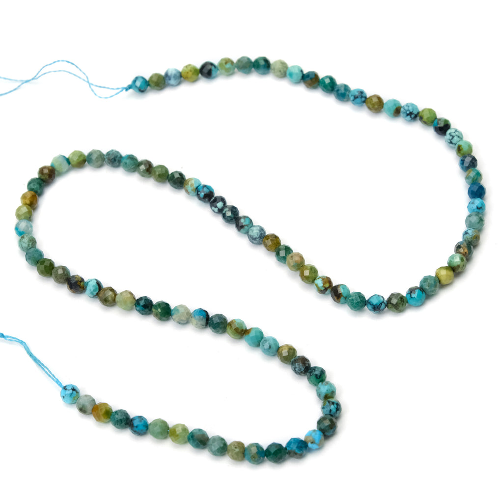 Tibetan Turquoise 4mm Faceted Rounds
