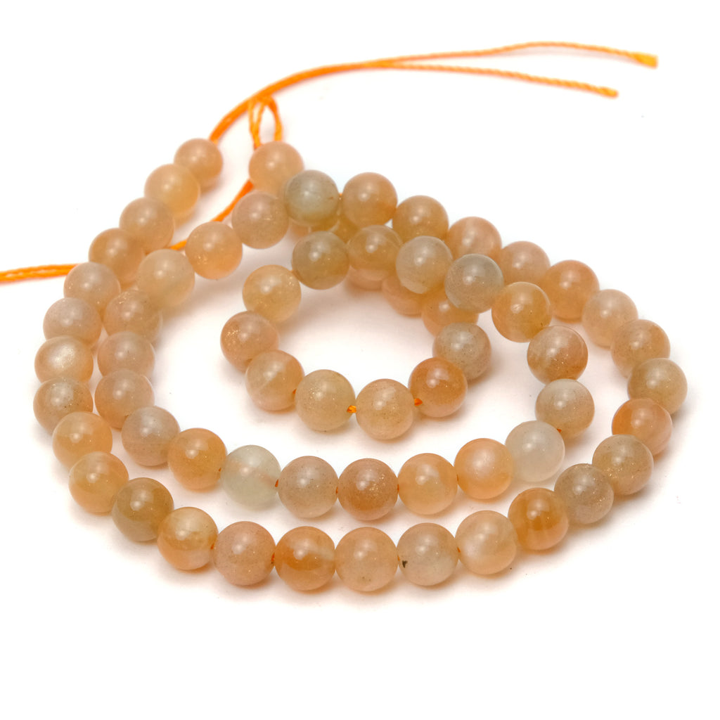 Peach Moonstone 6mm Smooth Rounds