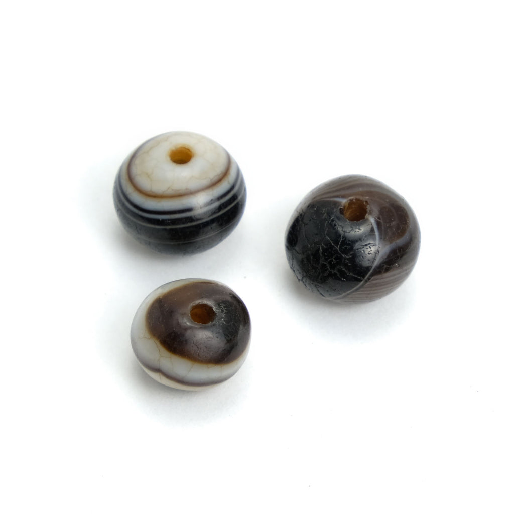 Suleiman Agates Beads Small, Set of 3  #1