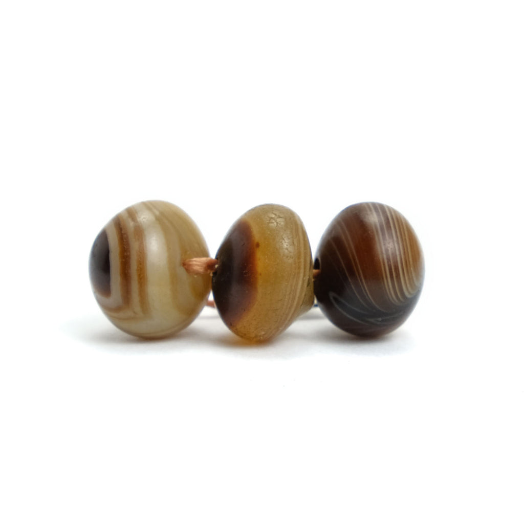 Suleiman Agates Beads Small, Set of 3  #2