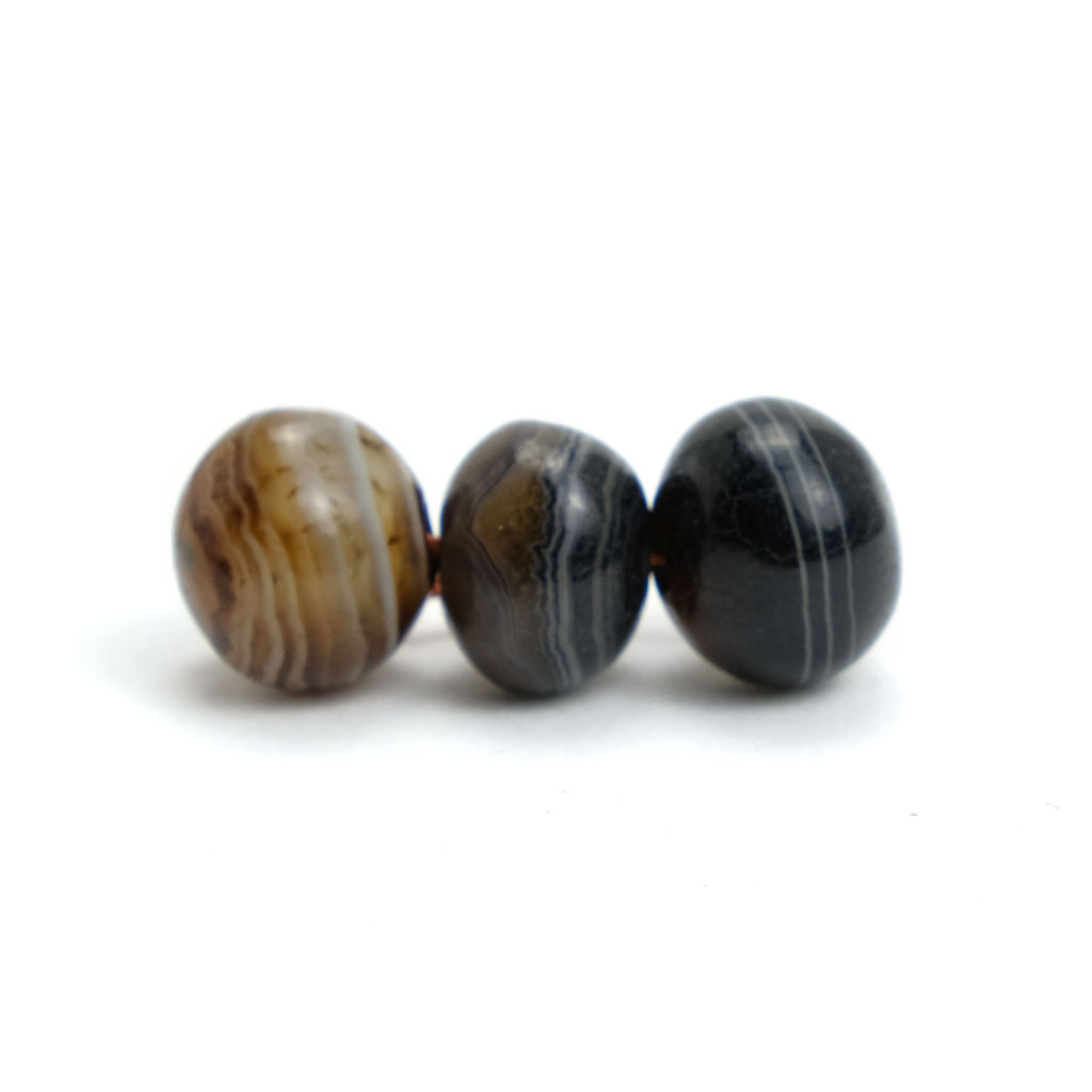 Suleiman Agates Beads Small, Set of 3  #4
