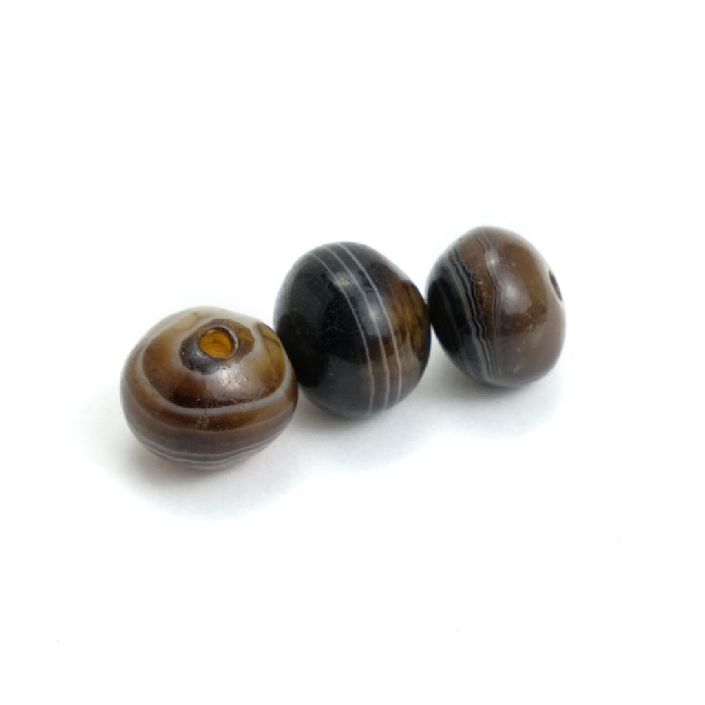 Suleiman Agates Beads Small, Set of 3  #4