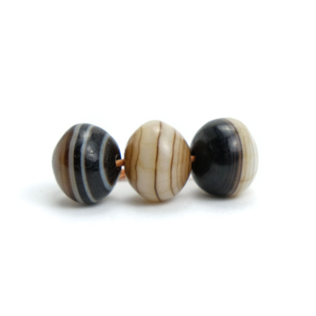 Suleiman Agates Beads Small, Set of 3  #5