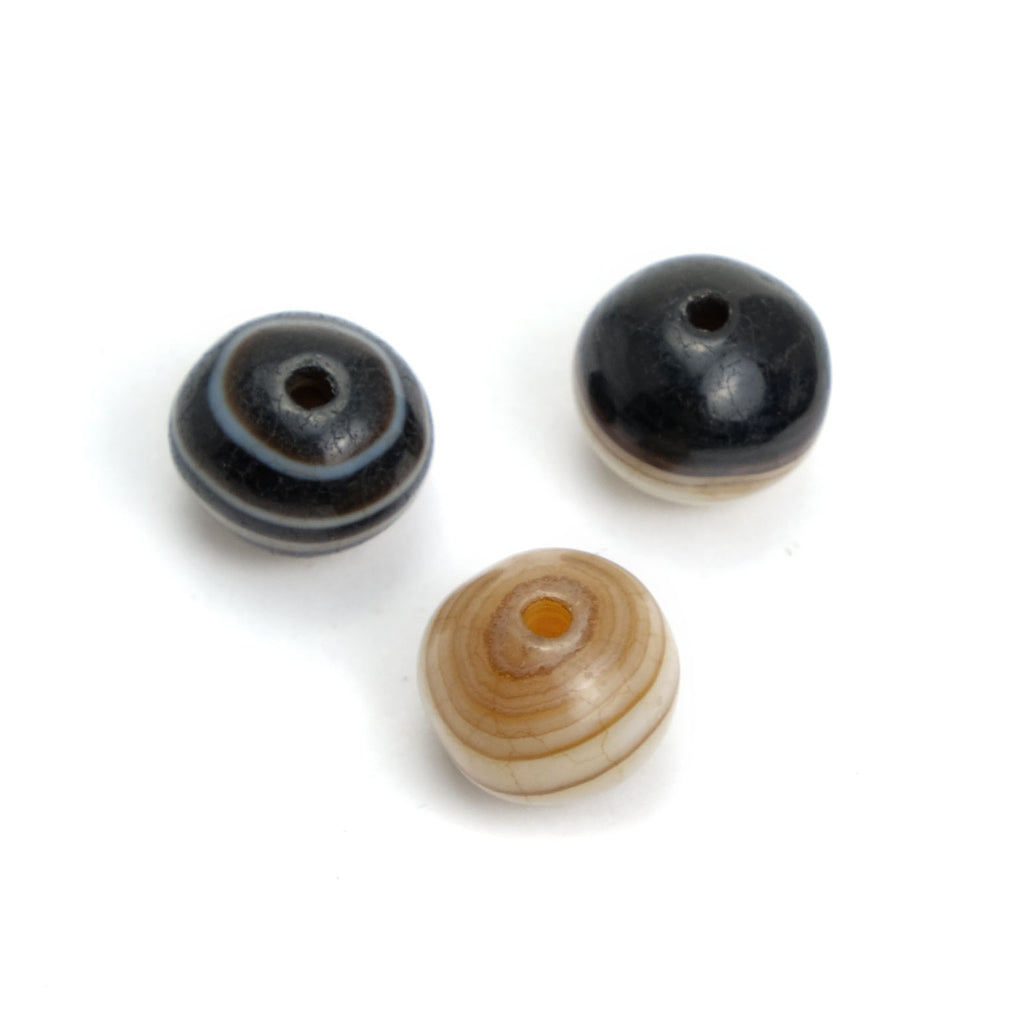 Suleiman Agates Beads Small, Set of 3  #5
