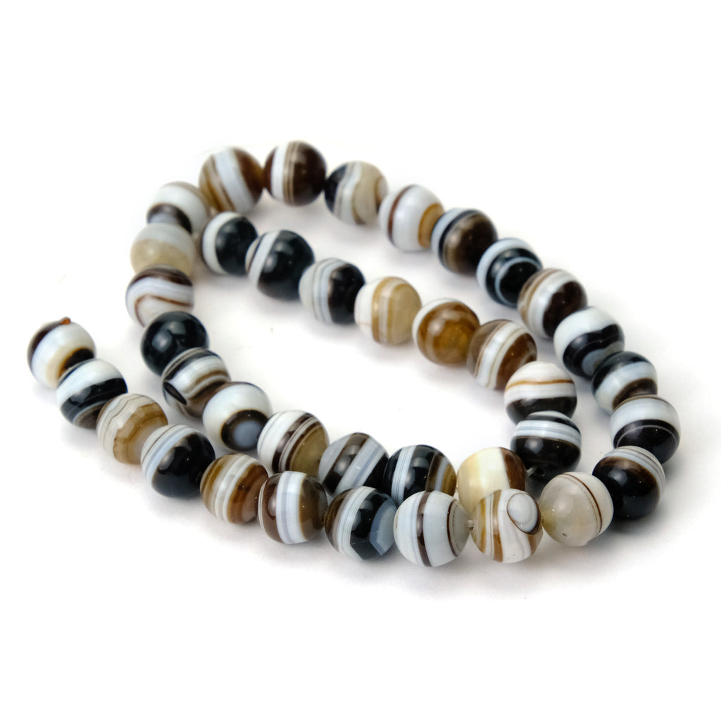 Banded Agate 10mm Smooth Rounds