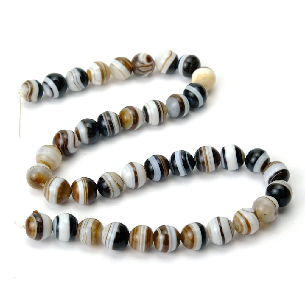 Banded Agate 10mm Smooth Rounds