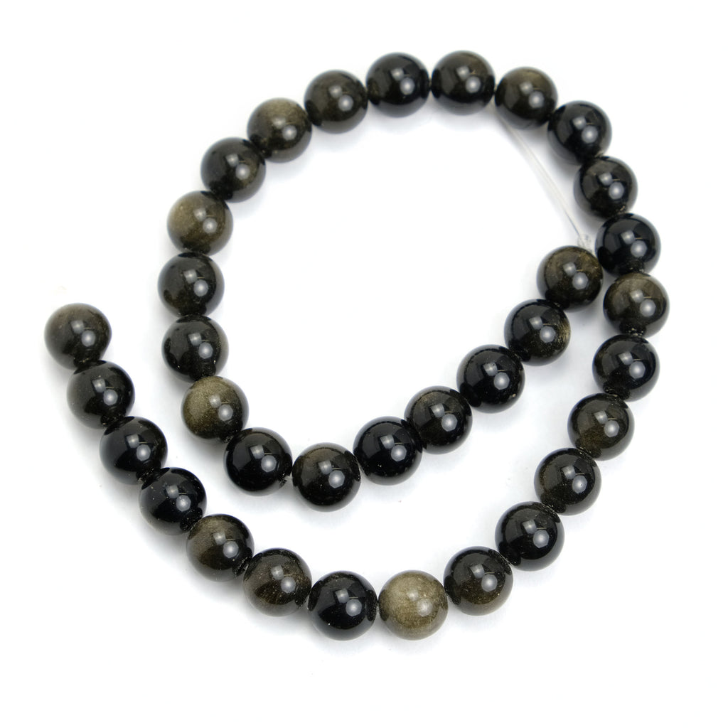 Golden Obsidian 12mm Smooth Rounds