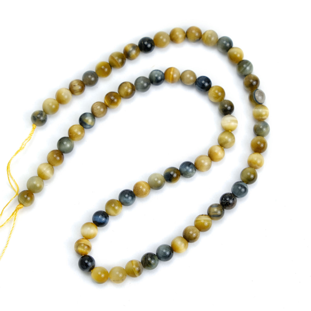 Golden Blue Cat's Eye 6mm Smooth Rounds