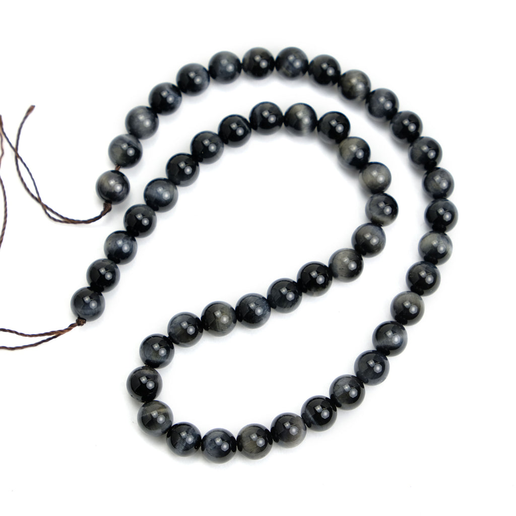 Black Cat's Eye 8mm Smooth Rounds