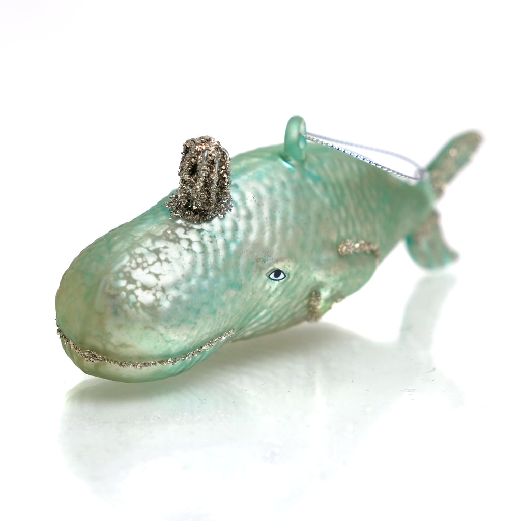 Victorian Whale Glass Ornament