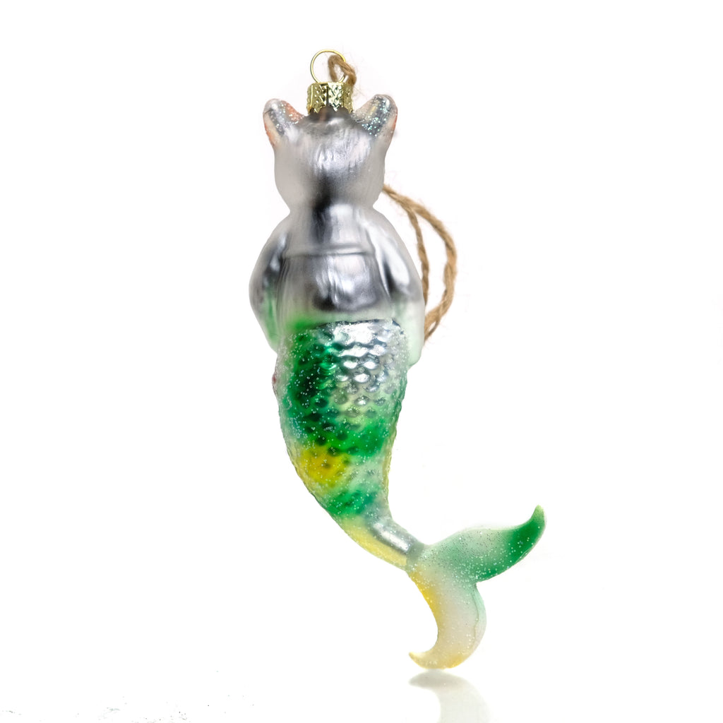 Purr-Maid Glass Mermaid Ornament