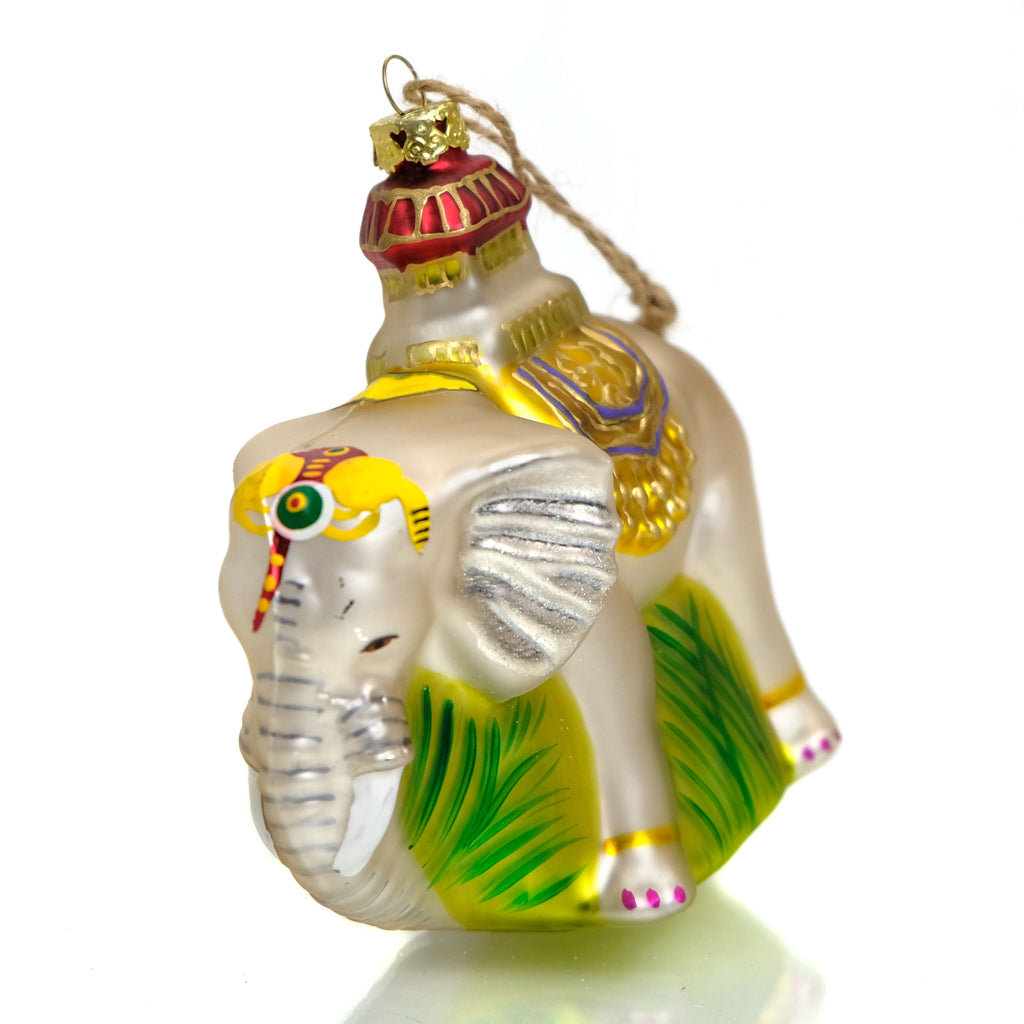 Palace Elephant Glass Ornament