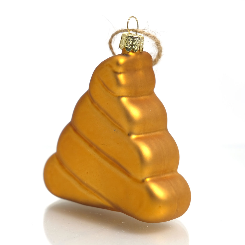 Poo Emoji Glass Ornament