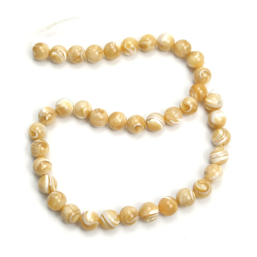 Mother of Pearl Smooth Rounds 10mm Strand