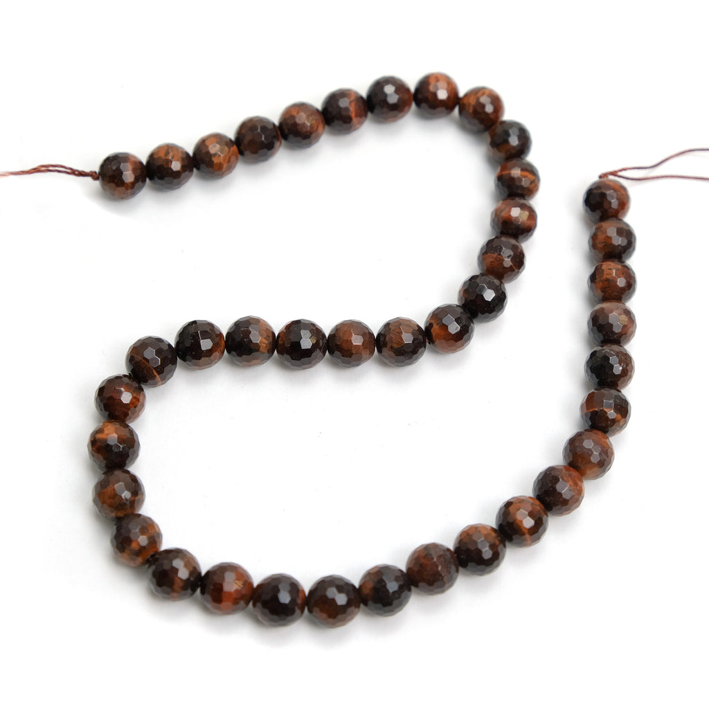 Red Tiger's Eye 10mm Faceted Rounds