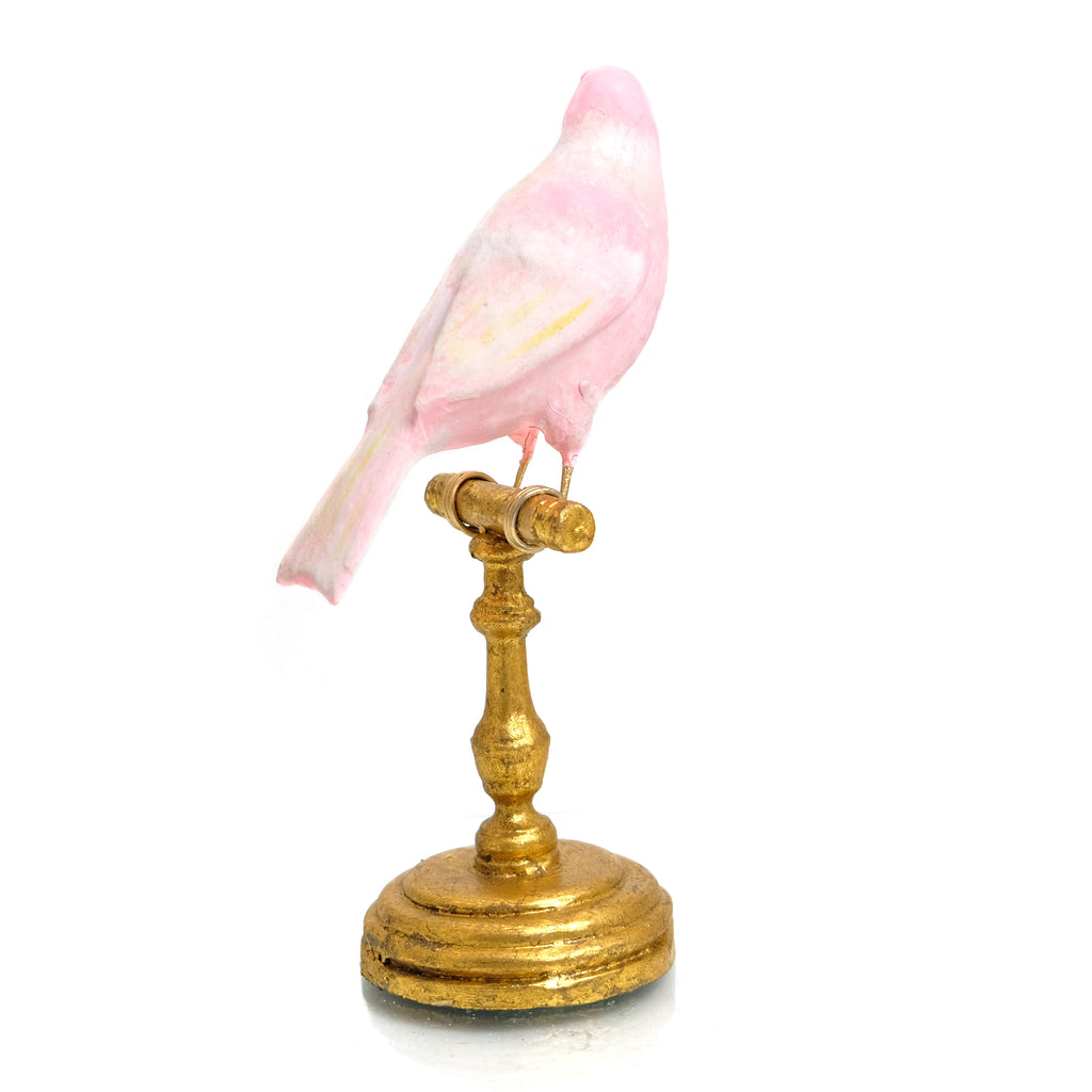 Perched Pink Canary Ornament