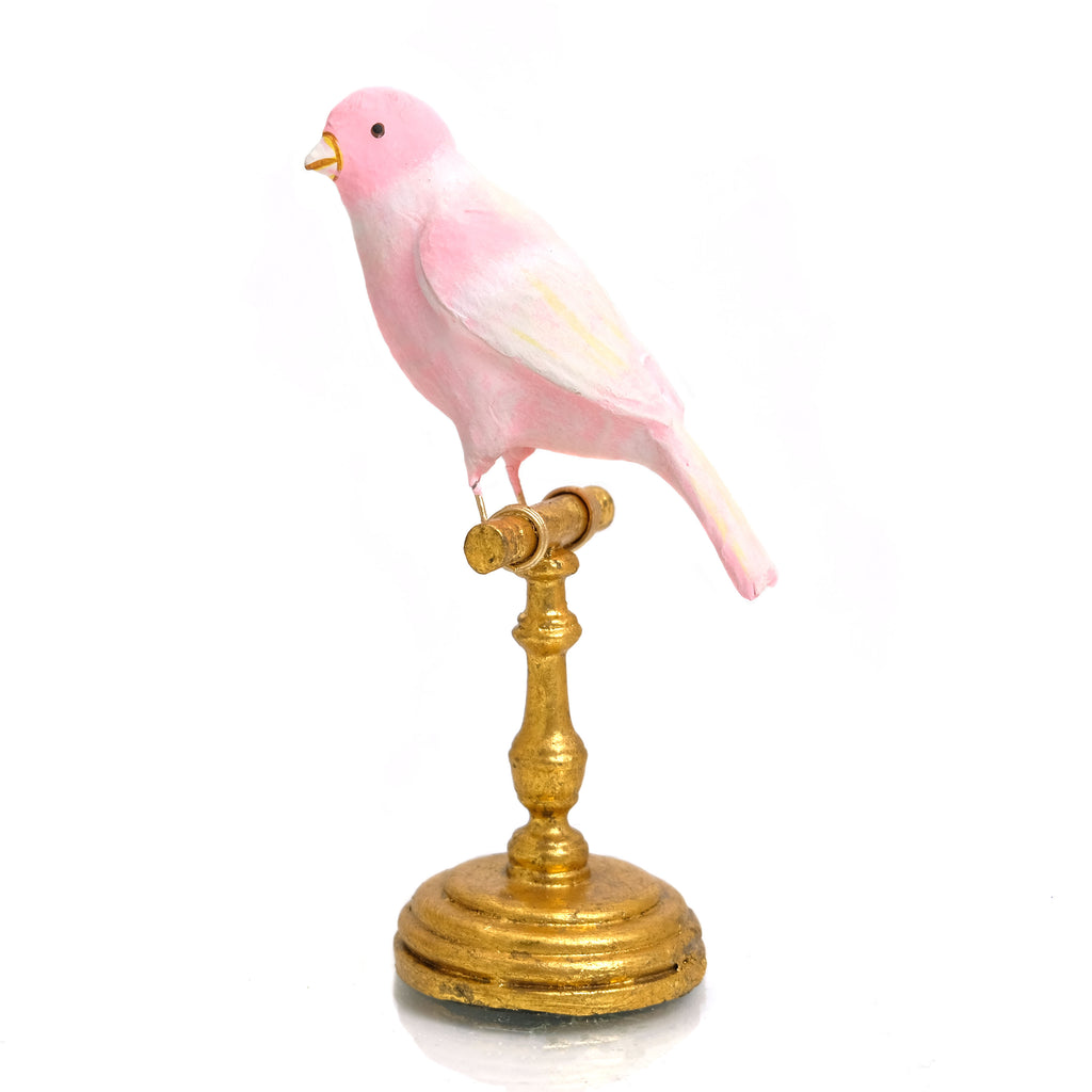 Perched Pink Canary Ornament