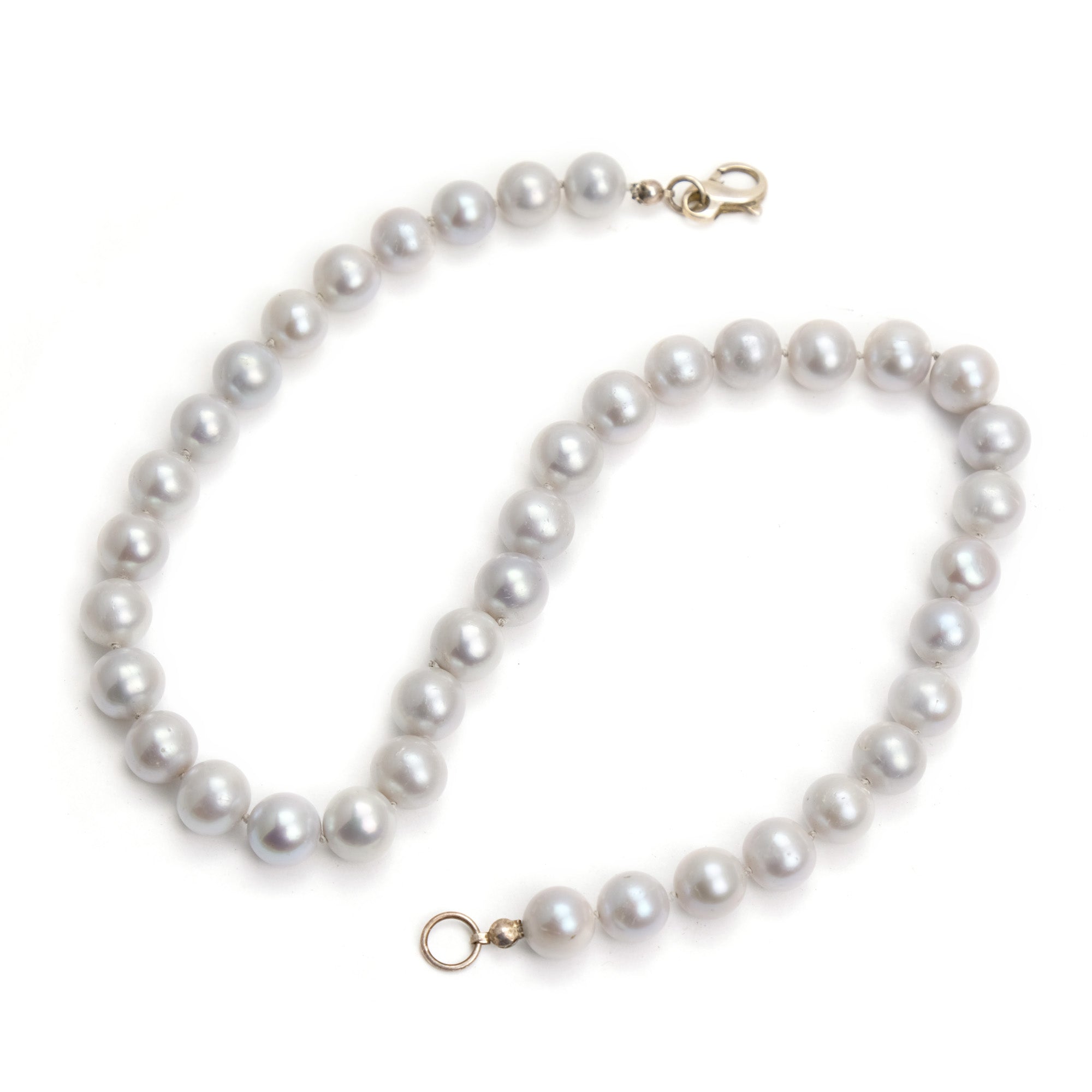 Small Diamond Lobster Clasp for Pearl Necklace - Pearl & Clasp