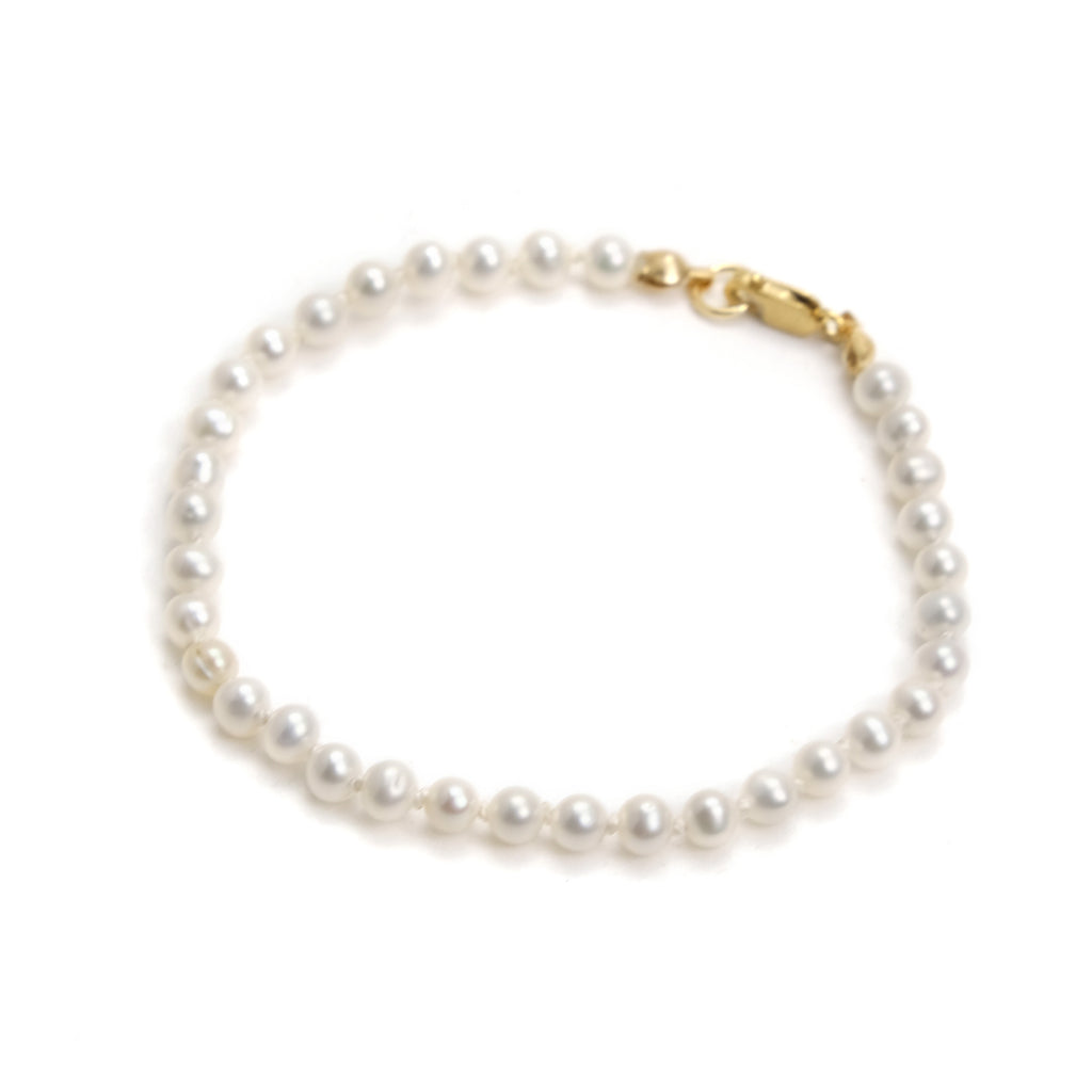 Fresh Water Pearl Knotted Bracelet With Gold Filled Lobster Clasp