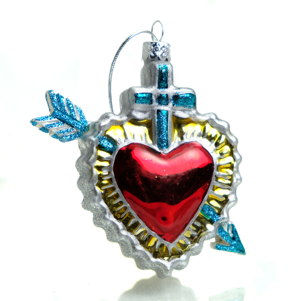 El Corazon Glass Ornament