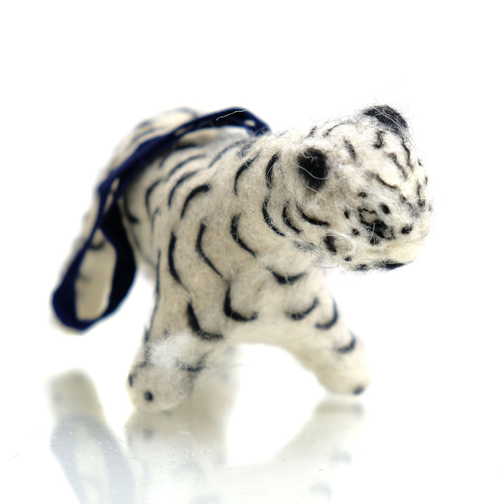 Snow Leopard Felted Ornament