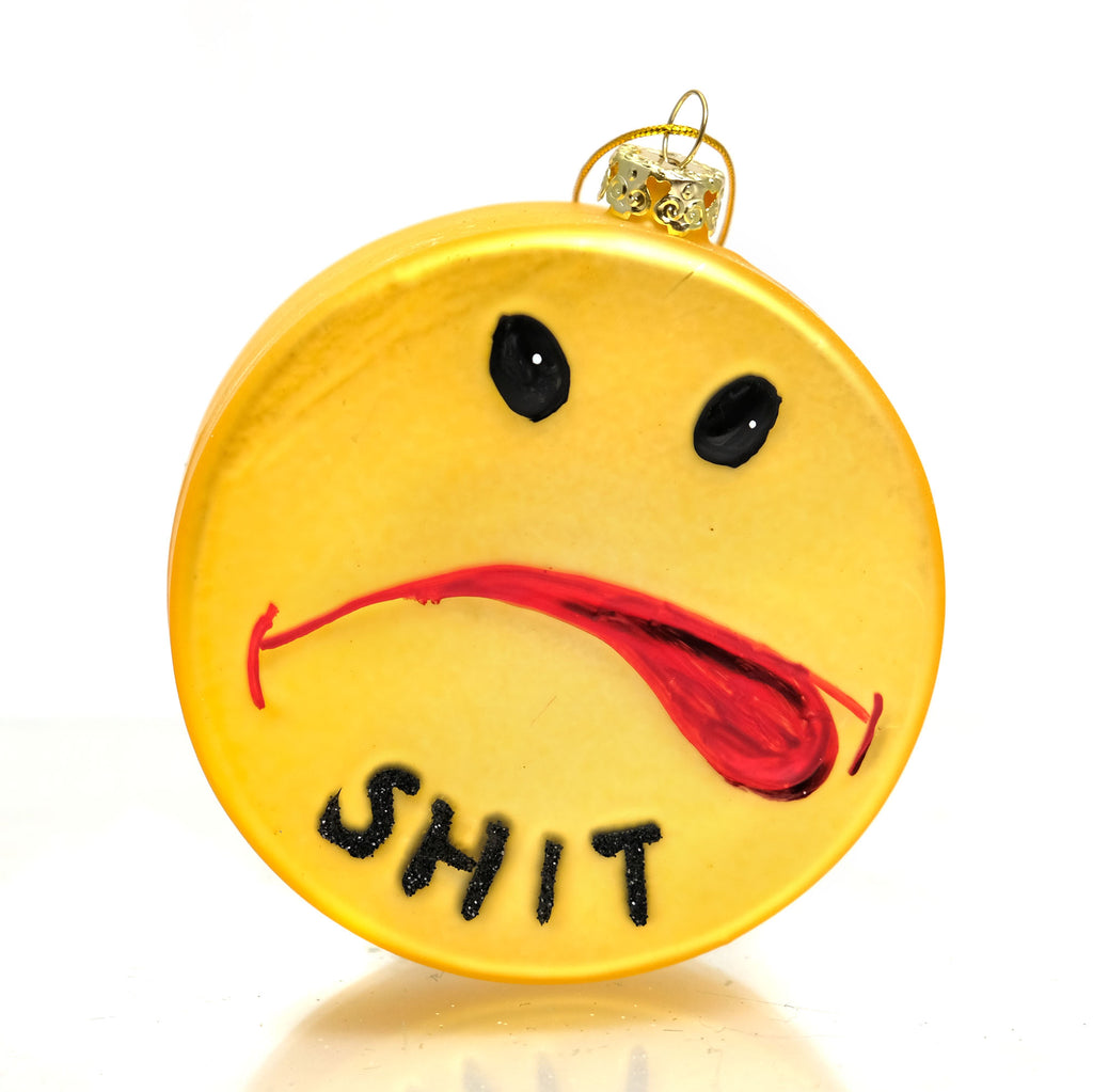 Smile! Oh Shit! Mood Glass Ornament