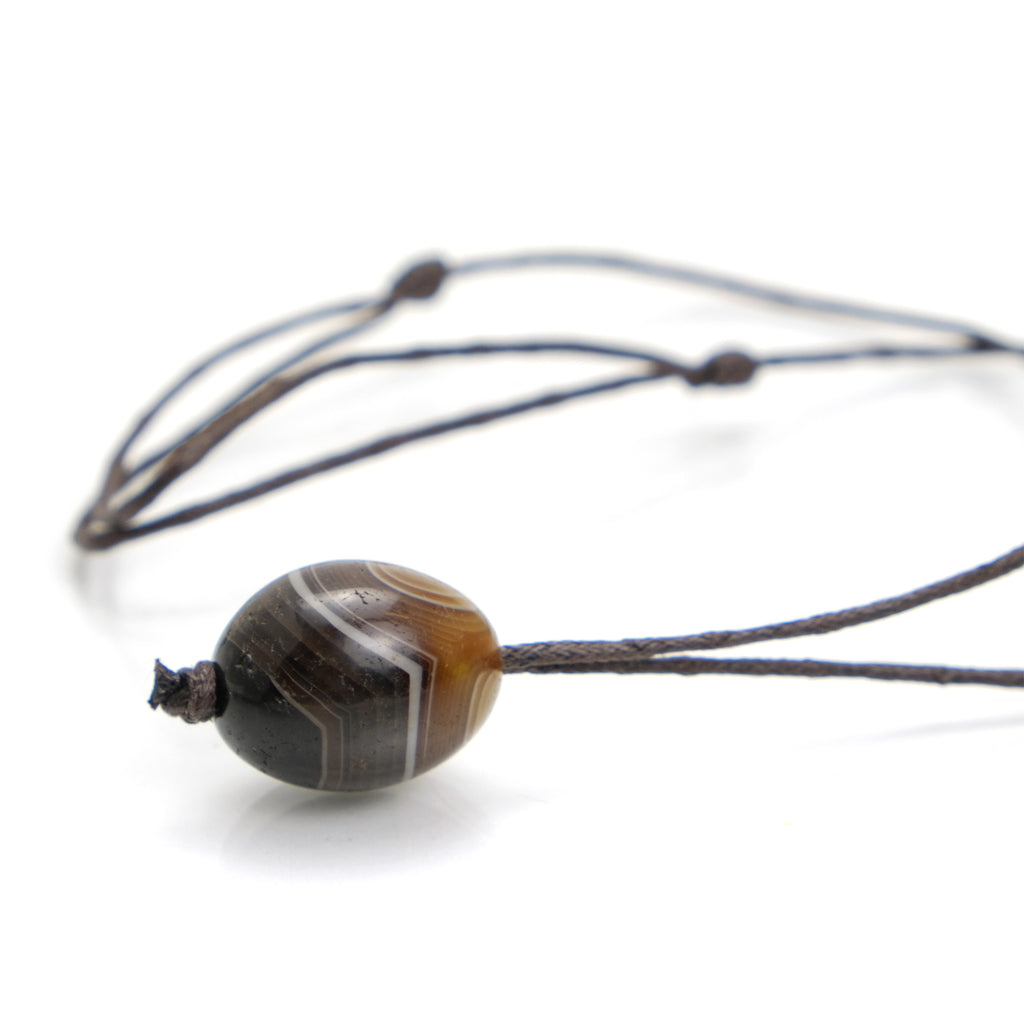 Banded Agate Bead Adjustable Necklace 2