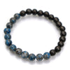 K2 Granite with Azurite + Iron Wood Stretch Bracelet #1