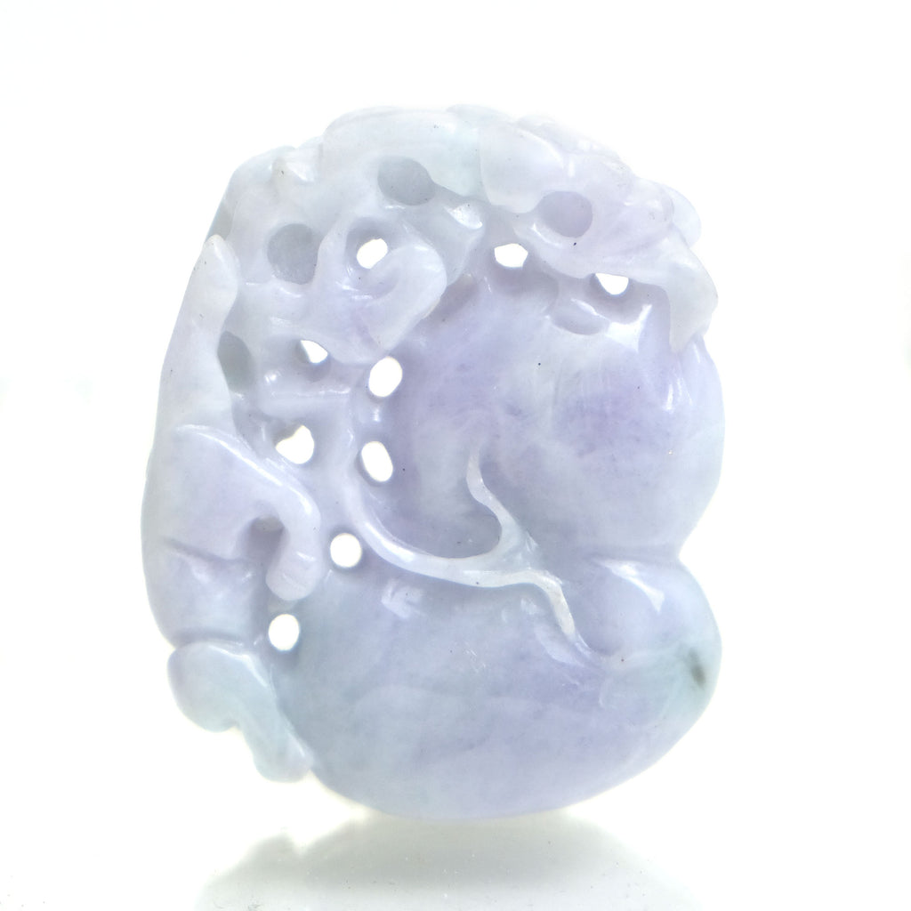 Jade Medicine Gourd Pendant Protection Against Disease in Rare Lavender Color Pendant