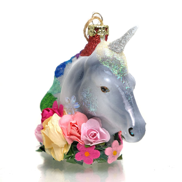 Unicorn Sparkle Glass Ornament