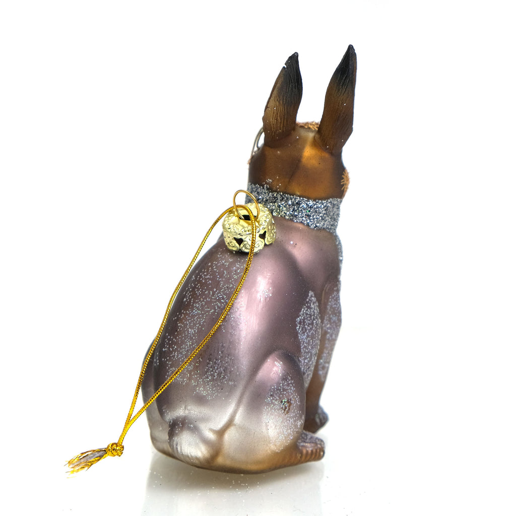 Dapper Hare Rabbit Glass Ornament