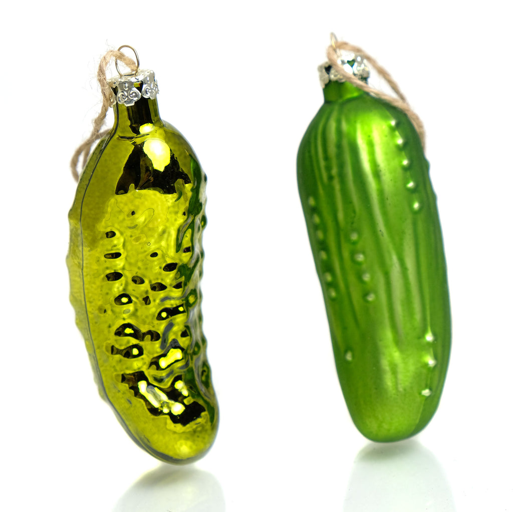 The LUCKY CHILD Christmas Pickle Glass Ornament