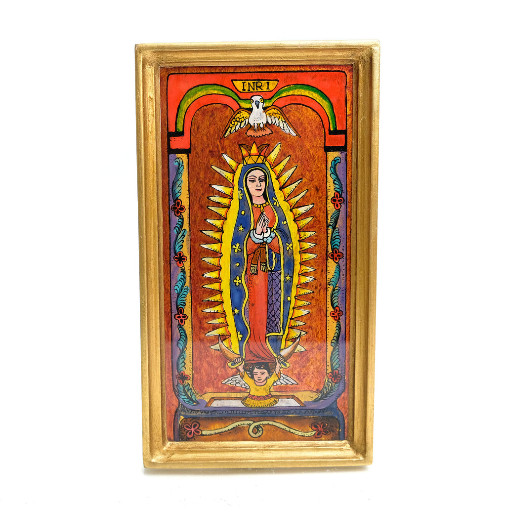 Reverse Painted Virgin of Guadalupe