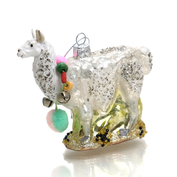 Llama Glass Ornament