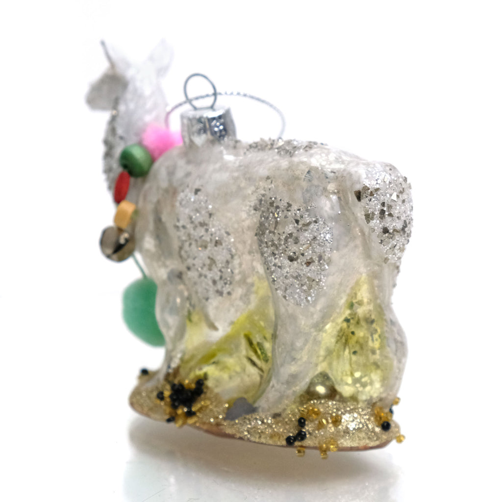 Llama Glass Ornament