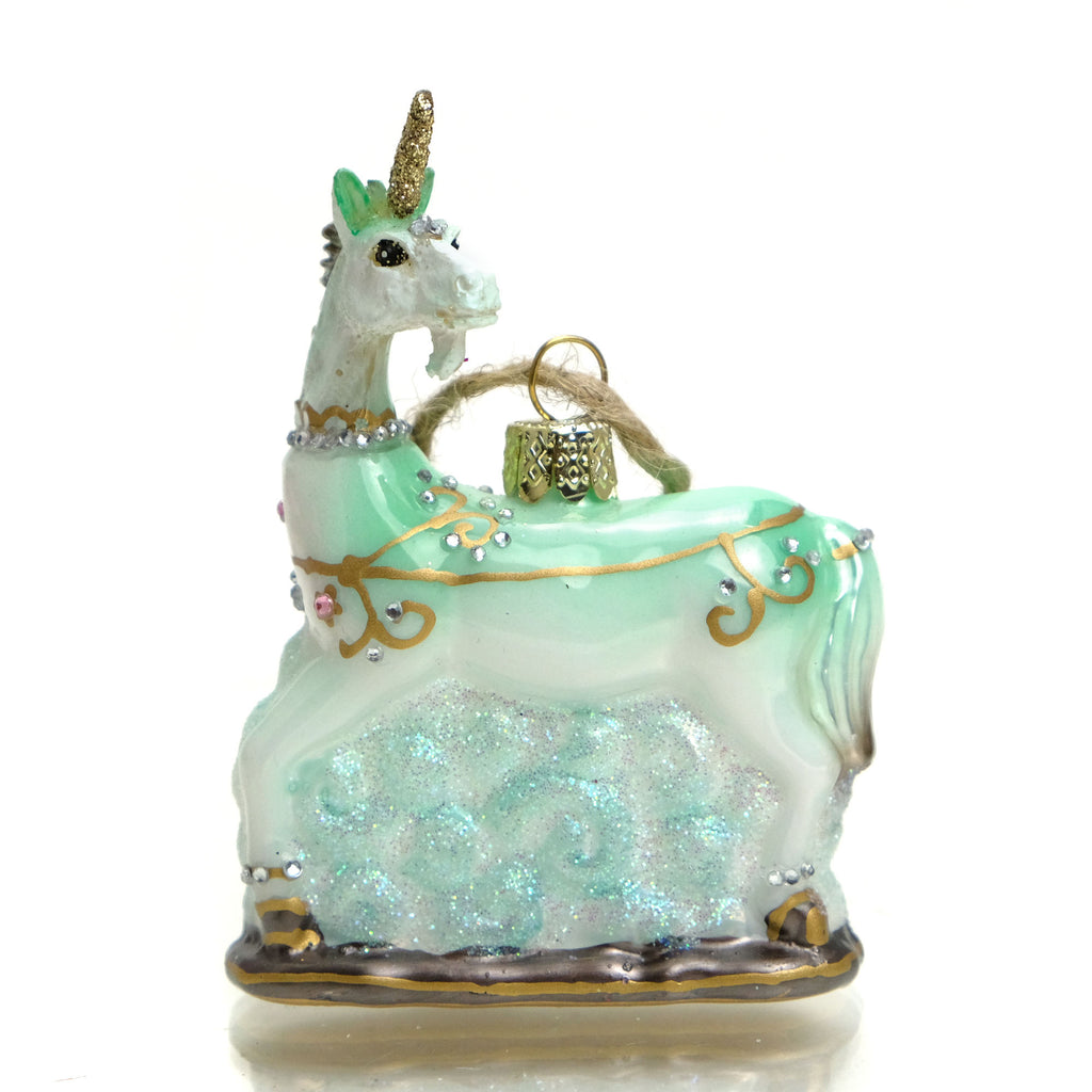 Bitty Unicorn Glass Ornament