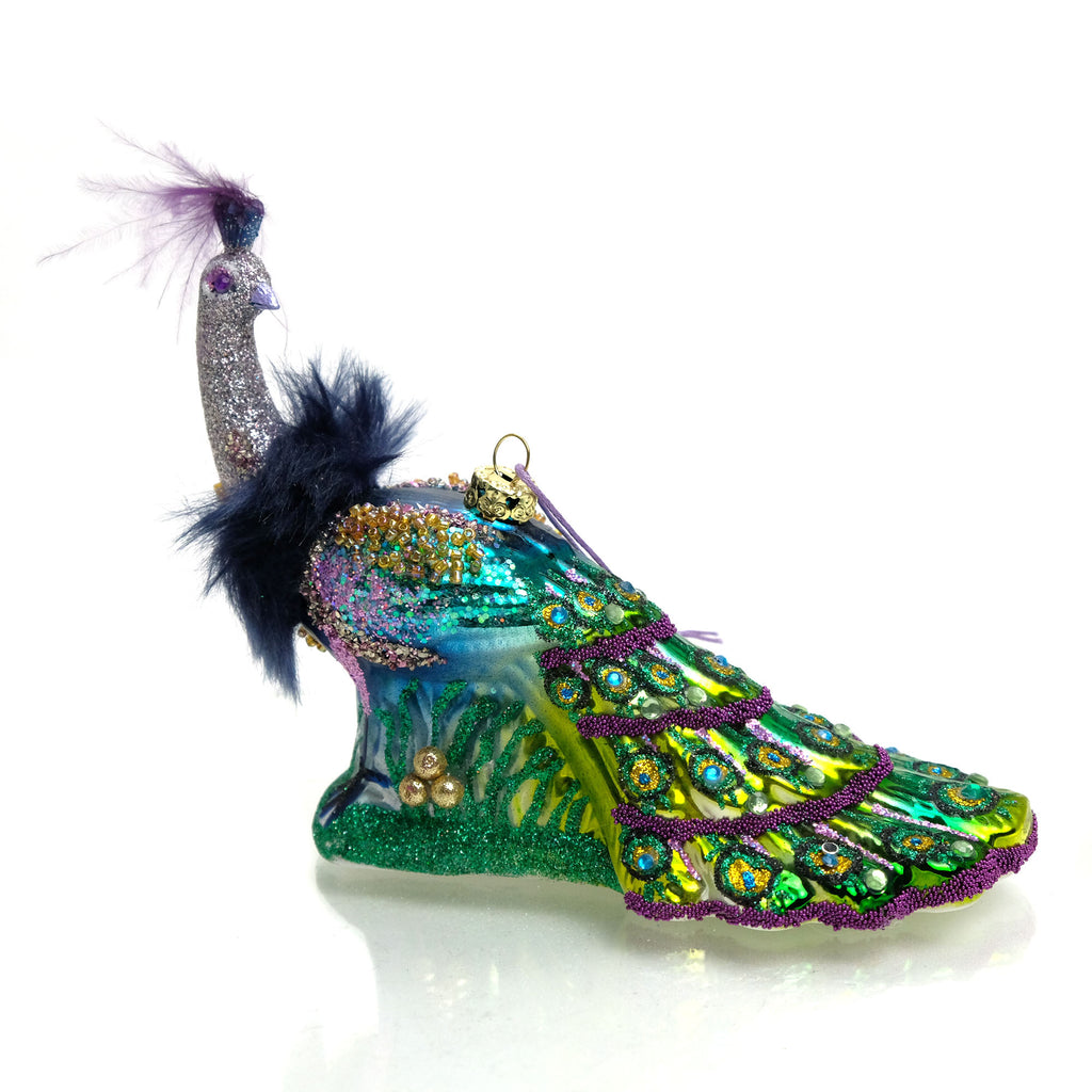 Imperial Peacock Glass Ornament