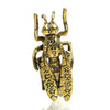 Honey Bee Gathering Wealth and Happiness Hand Cast Brass Amulet with Legs