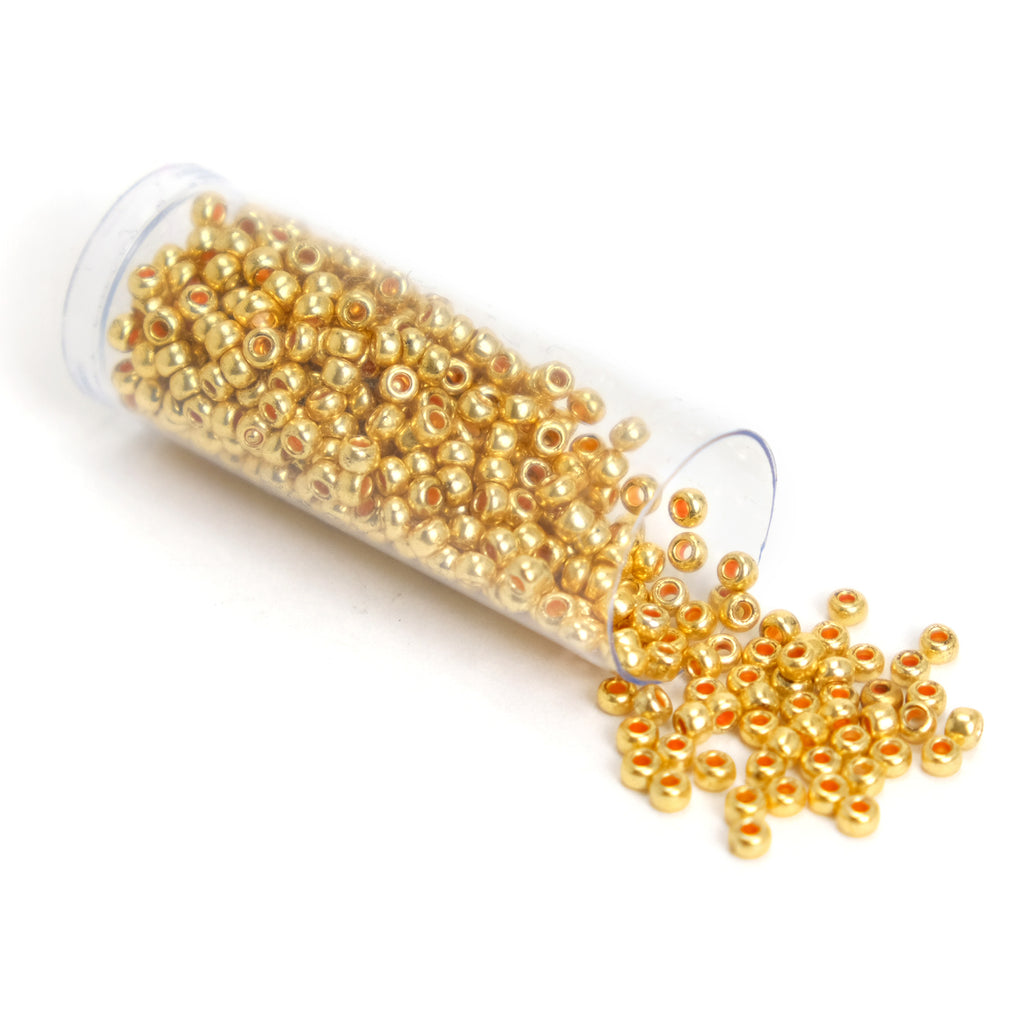 Czech Seed Beads 8/0 Metallic Gold