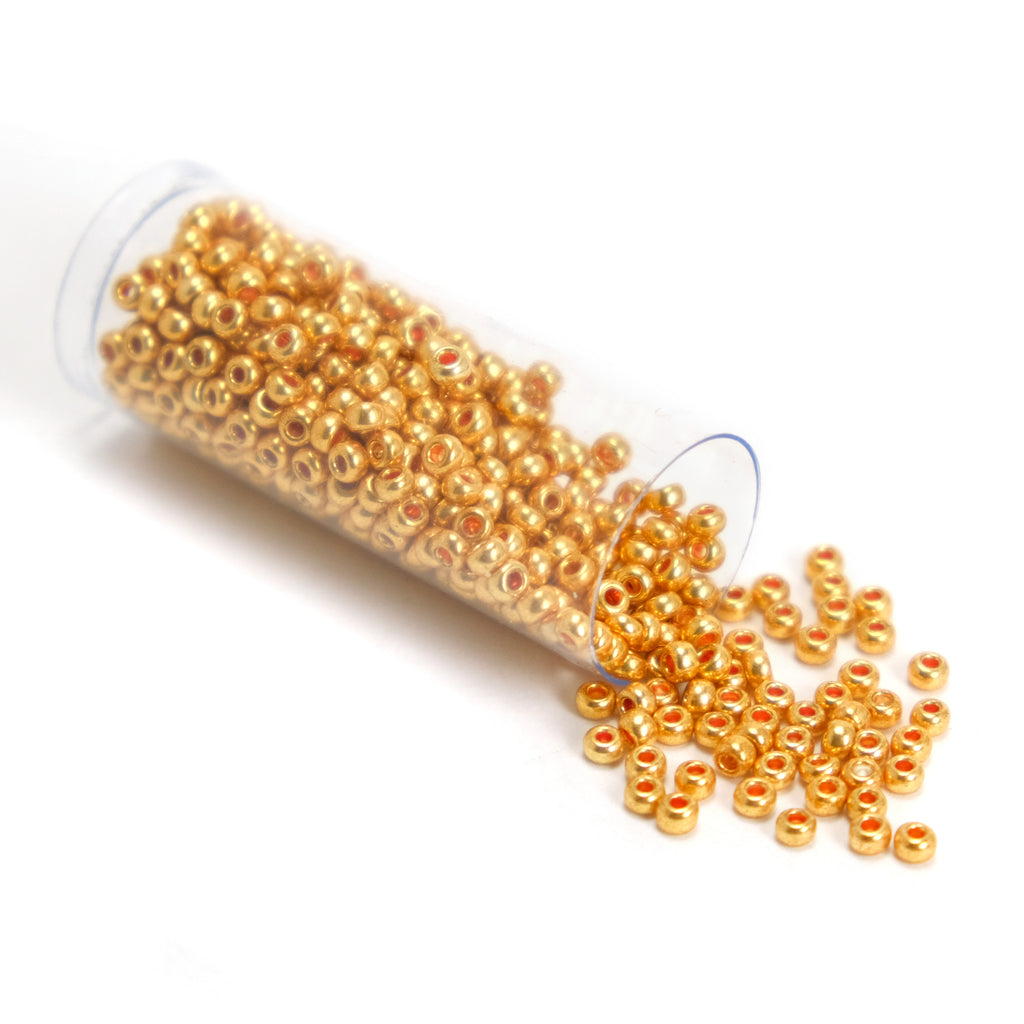 Czech Seed Beads 8/0 Metallic Dark Gold