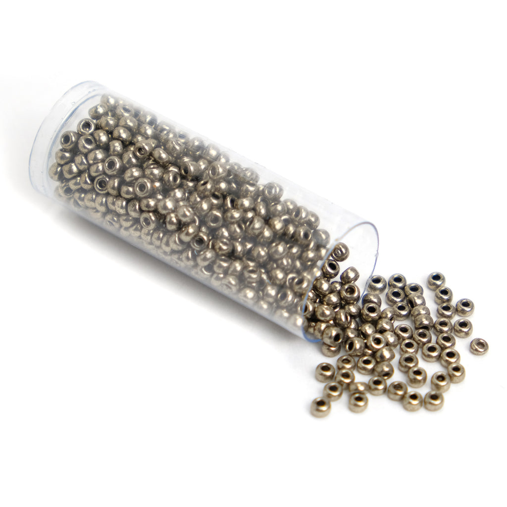 Czech Seed Beads 8/0 Metallic Chrome