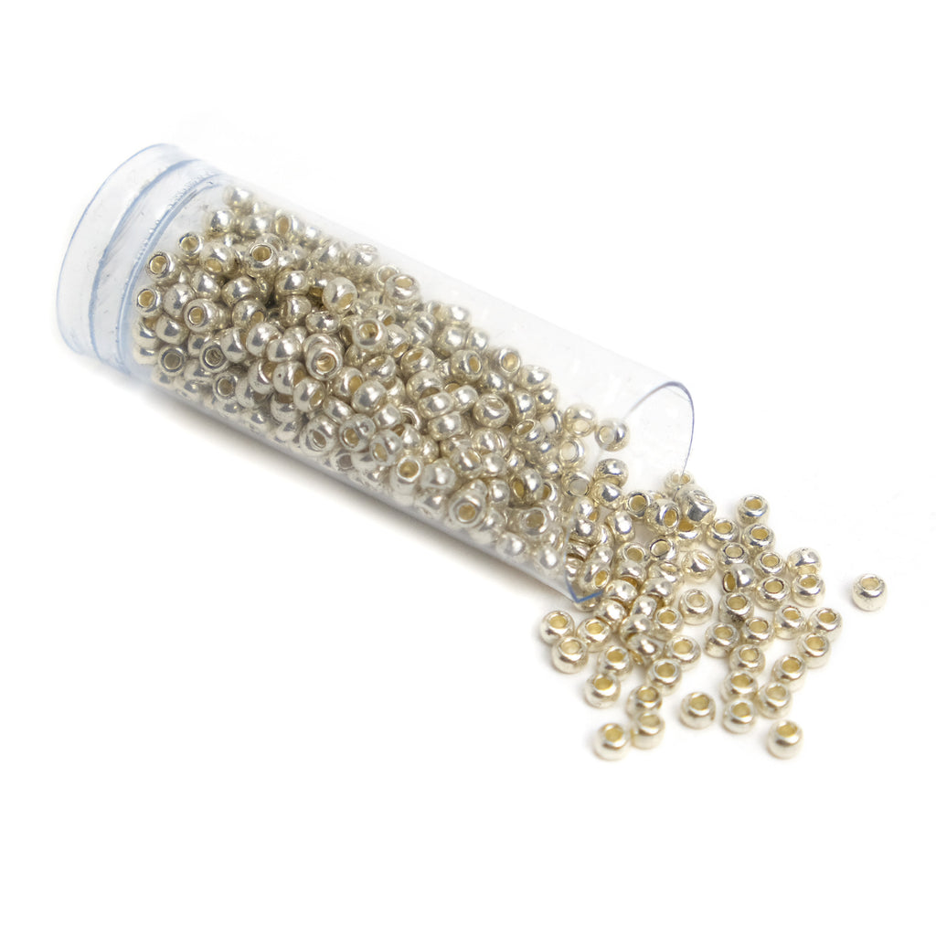 Czech Seed Beads 8/0 Metallic Silver